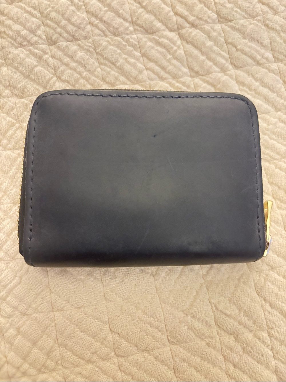 PORTLAND LEATHER ALMOST PERFECT DARK NAVY ZIP AROUND WALLET - Picture 2 of 9